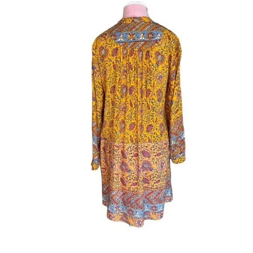 Anthropologie Tiny Ismelda Tunic Dress Yellow Multi Size Small NWT